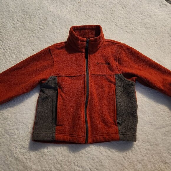 Columbia Orange‎ Fleece Jacket Boys Size 4/5 - Picture 1 of 4